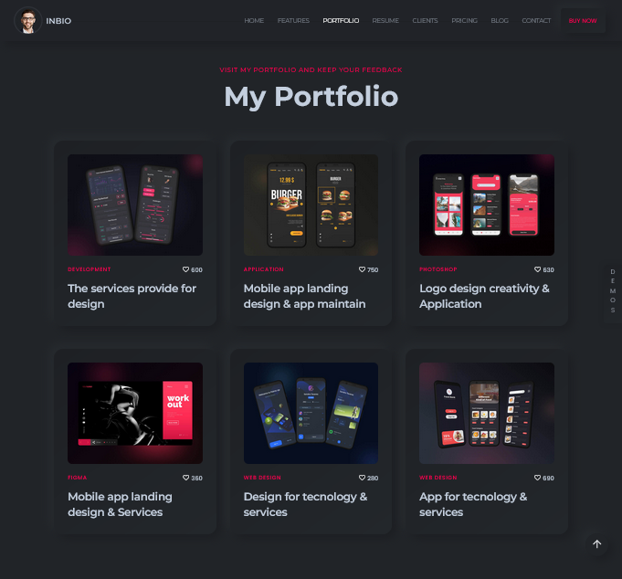 InBio – Personal Portfolio Website Template - image