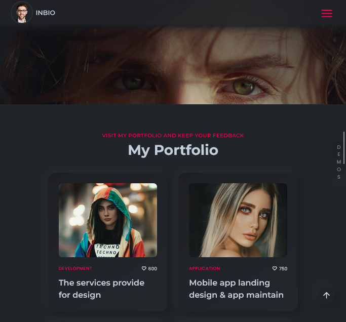 InBio – Model Personal Portfolio Website - image