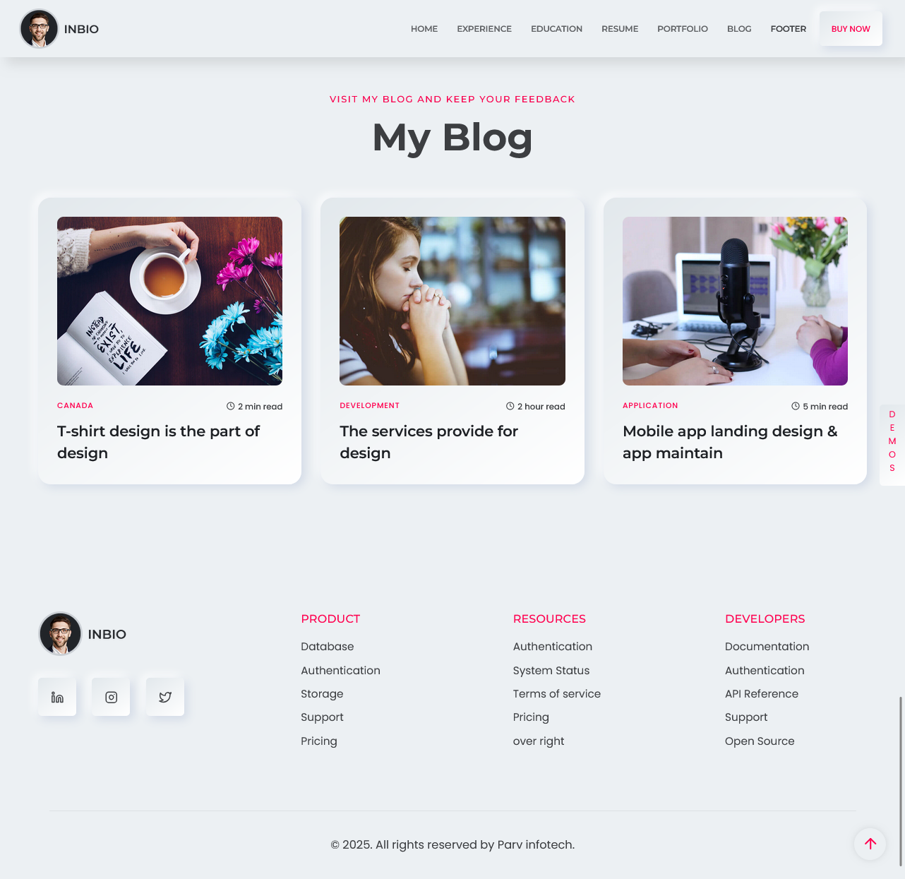 InBio – Developer Portfolio Website (White Edition) - image