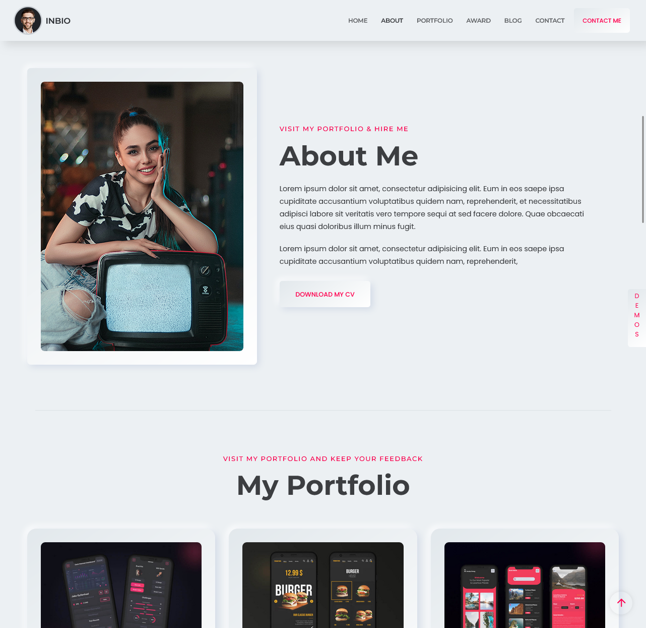 InBio – Fashion Designer Portfolio Website (White Edition) - image