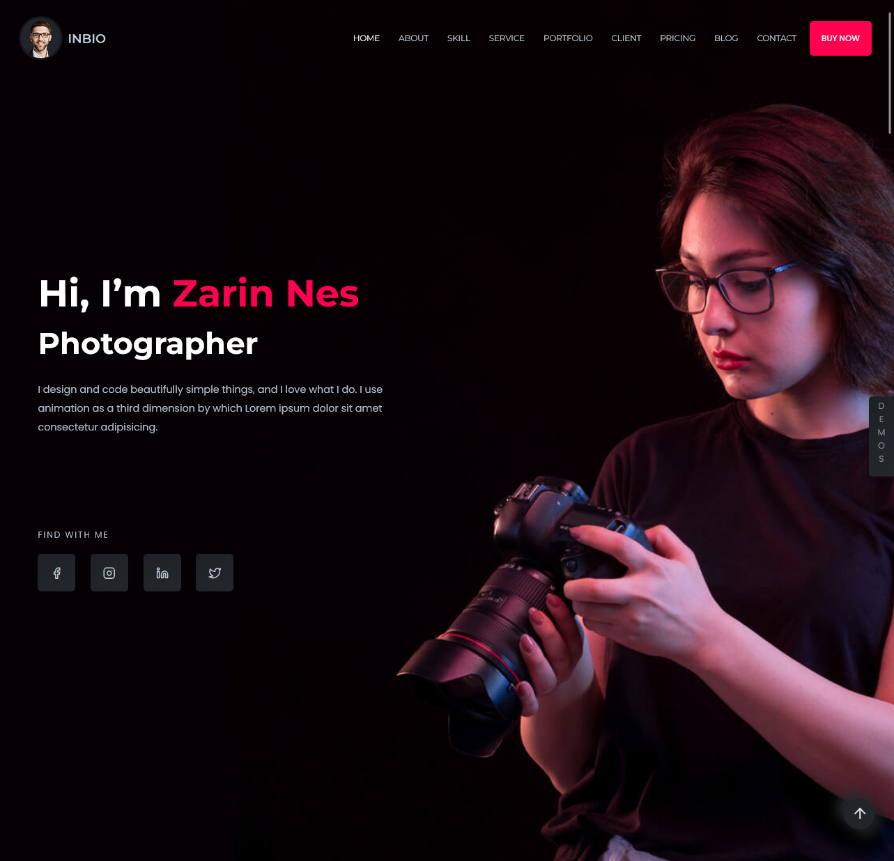Lensory – Professional Photographer Portfolio Website