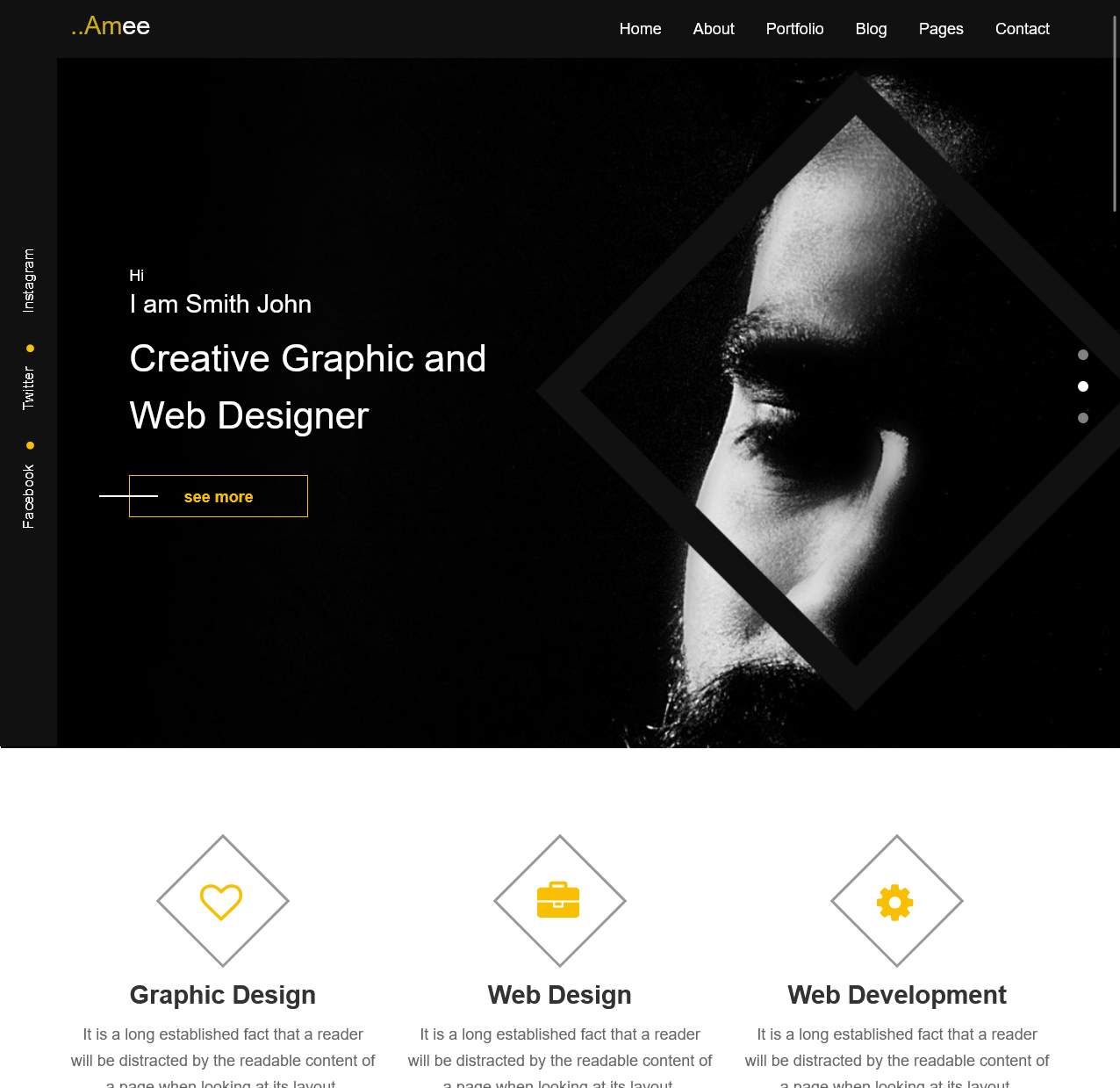 Amorae – Friendly Modern Personal Portfolio Website