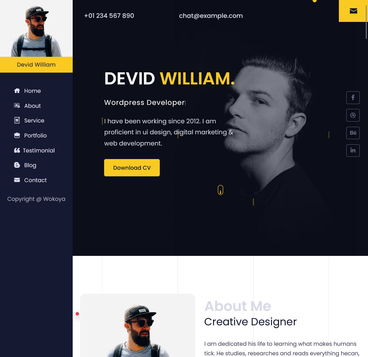 Worka – Clean Personal Portfolio Website