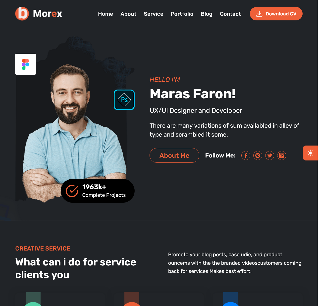 Morevia – Modern Bootstrap Portfolio Website