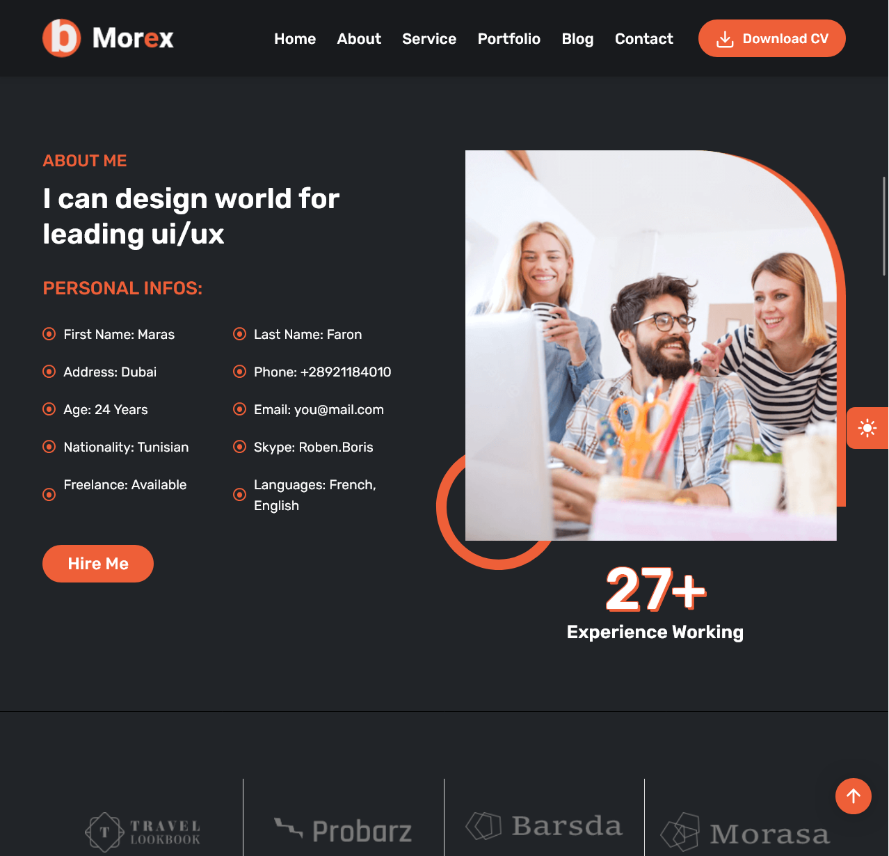 Morevia – Modern Bootstrap Portfolio Website - image