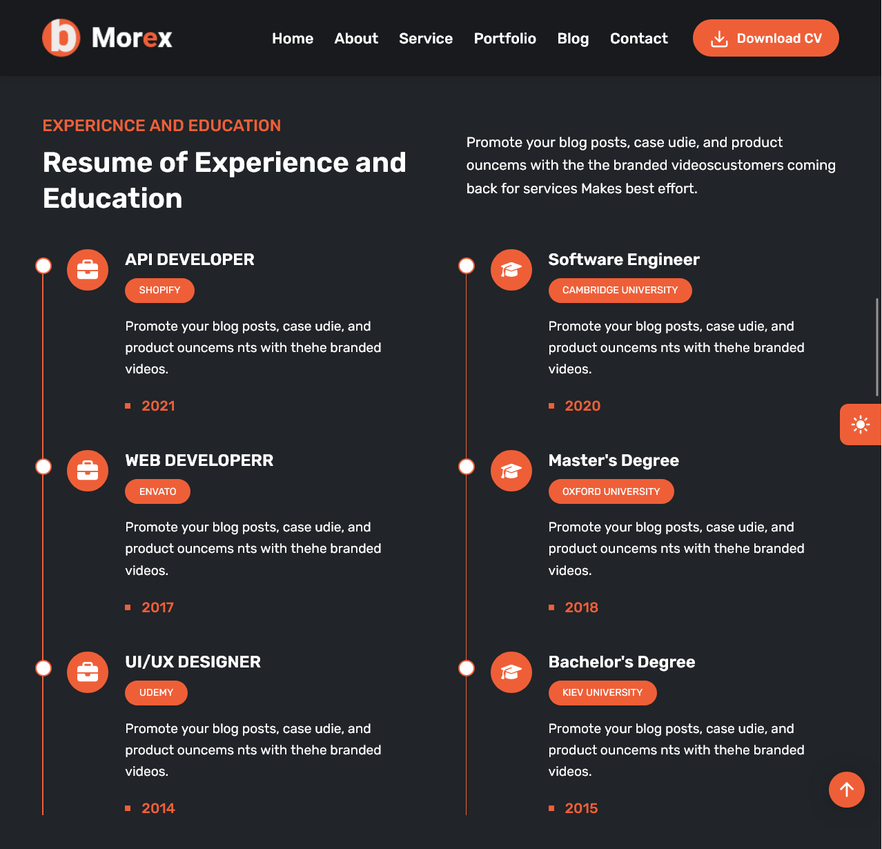 Morevia – Modern Bootstrap Portfolio Website - image