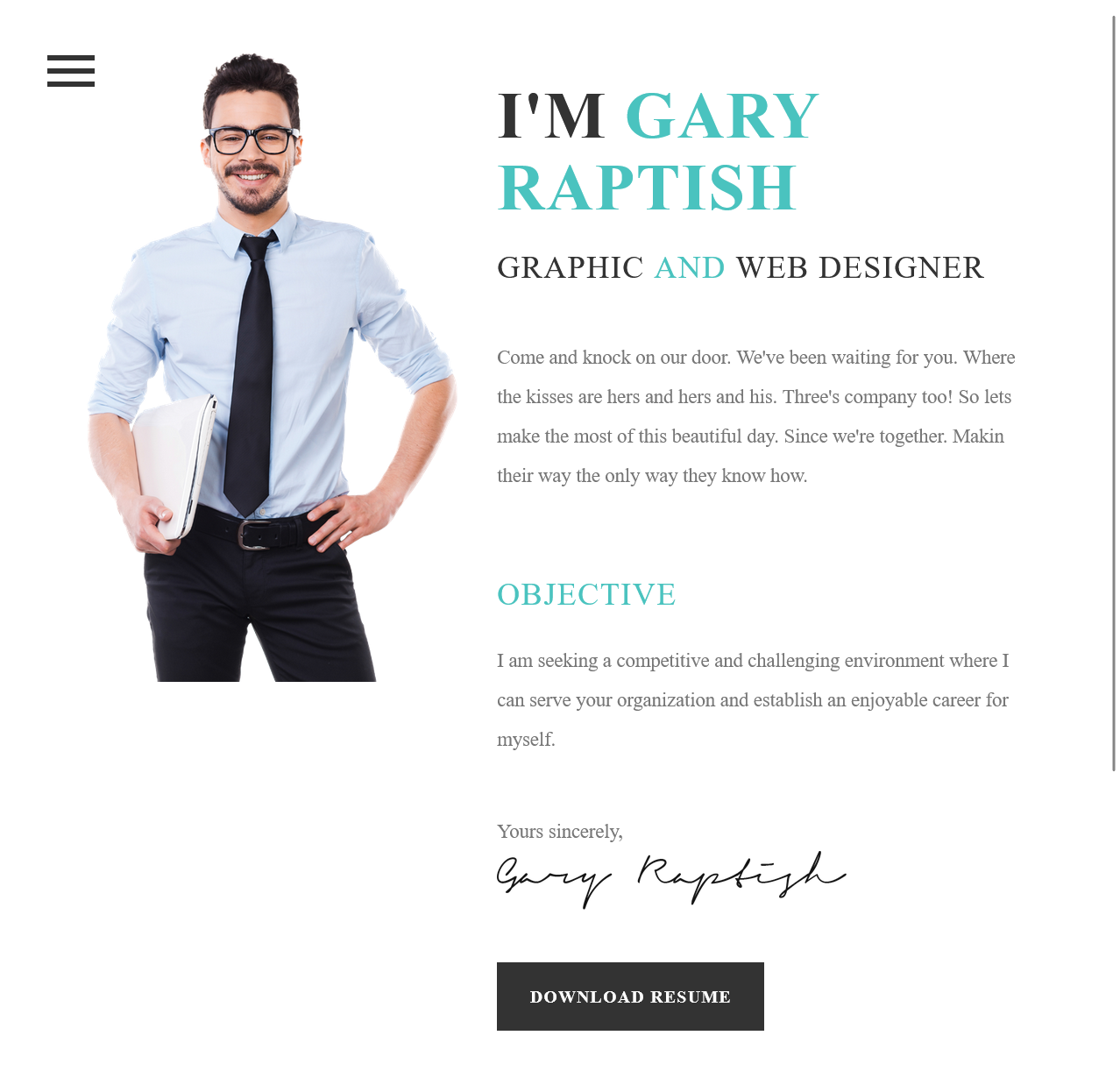 Raptora – Modern Personal Portfolio Website
