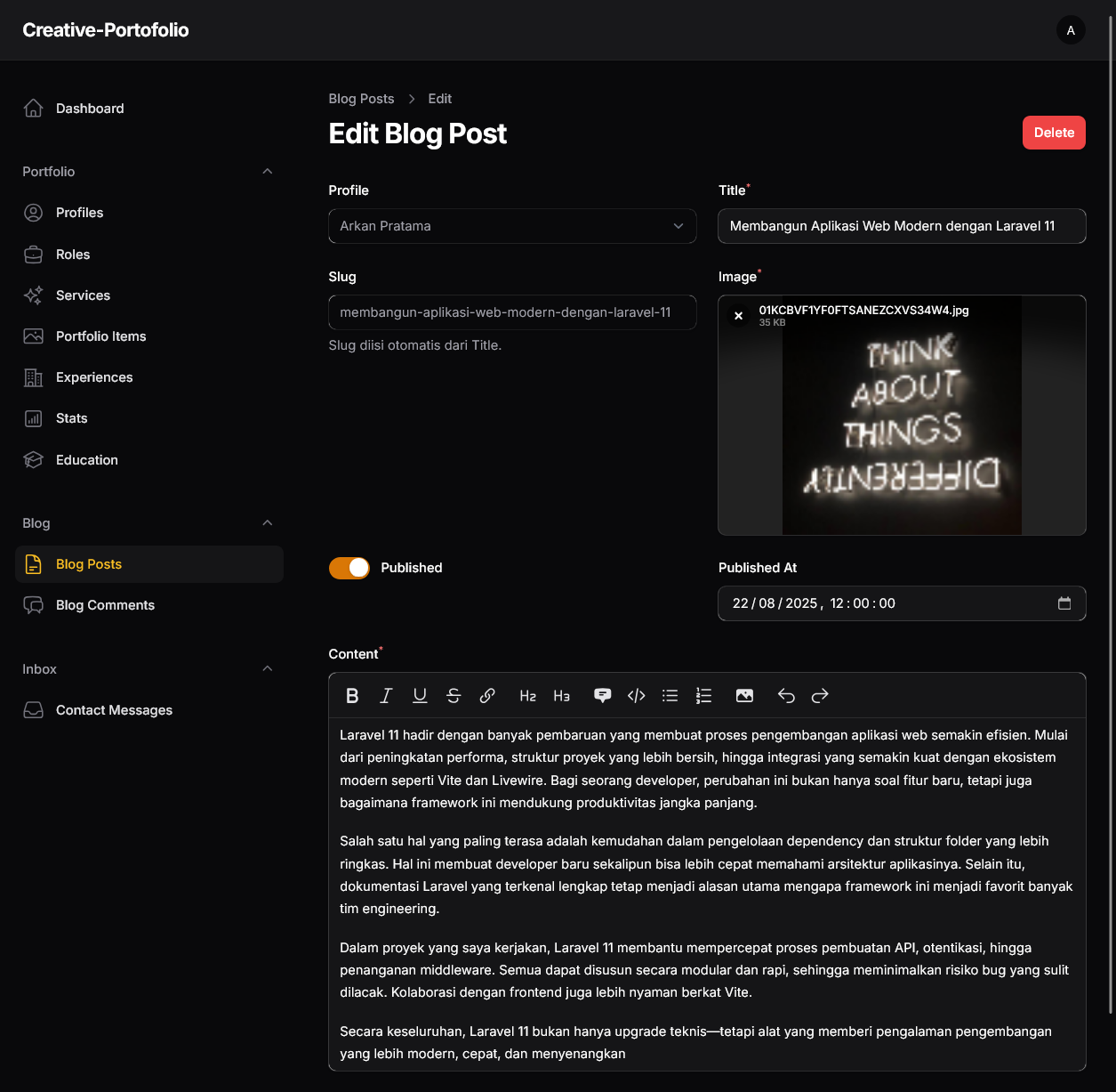 Noirva – Dark Minimal Creative Portfolio Website - image